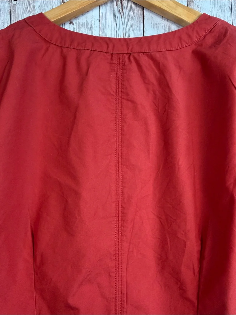 Banana Republic Puff Sleeve Pintuck Poplin Blouse sz Small Burnt Orange Red Fall